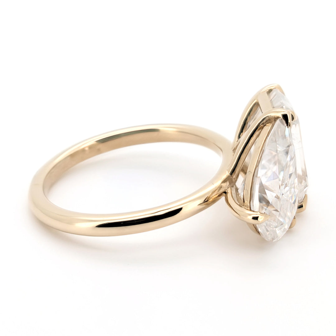 Amara – Bague Moissanite Toi et Moi Romance Sentimentale