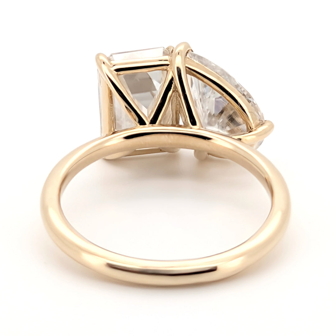 Amara – Bague Moissanite Toi et Moi Romance Sentimentale