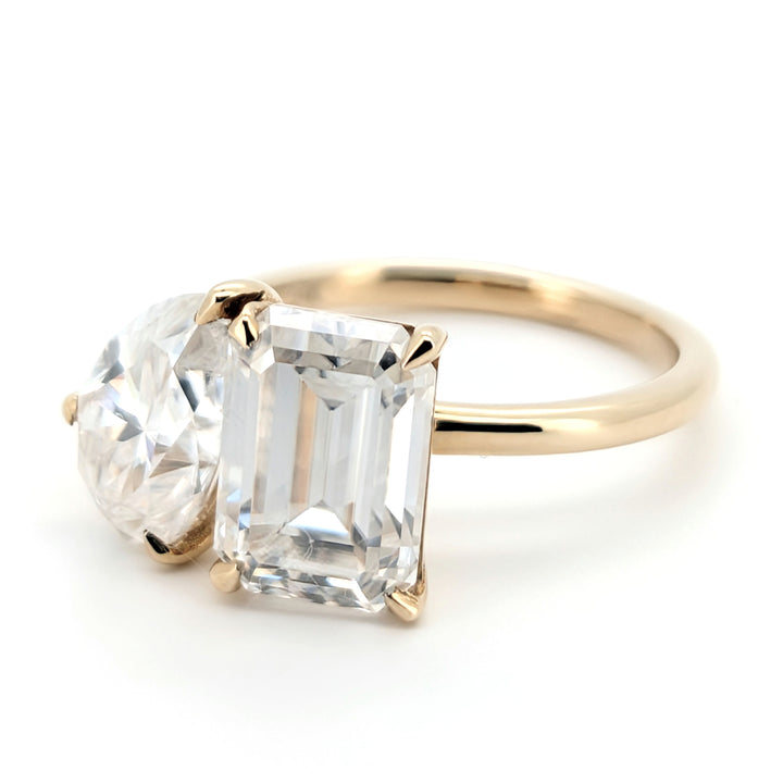 Amara – Bague Moissanite Toi et Moi Romance Sentimentale