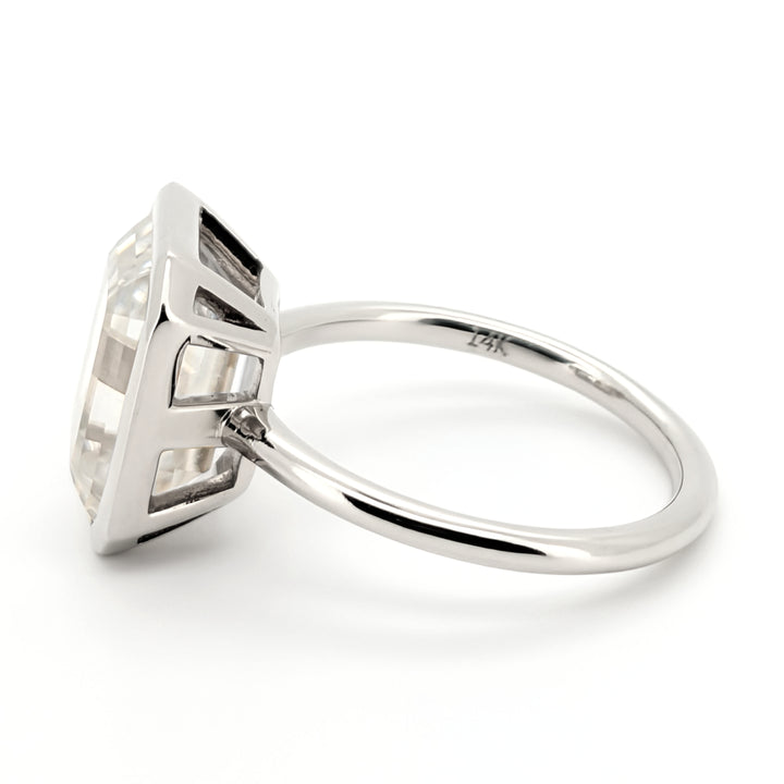 Modatz - Bague contemporaine minimaliste en moissanite taille émeraude
