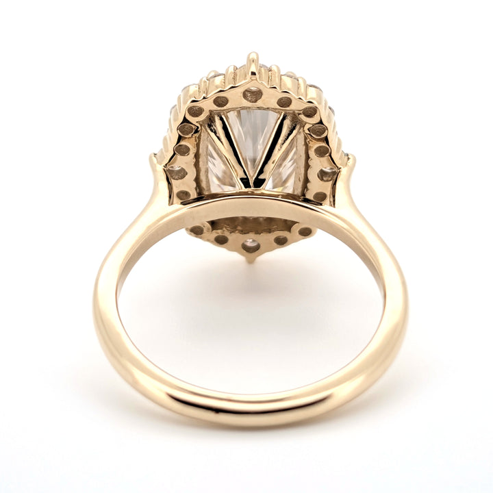 Renaissance - Vintage Charm Cushion Cut Halo Moissanite Ring