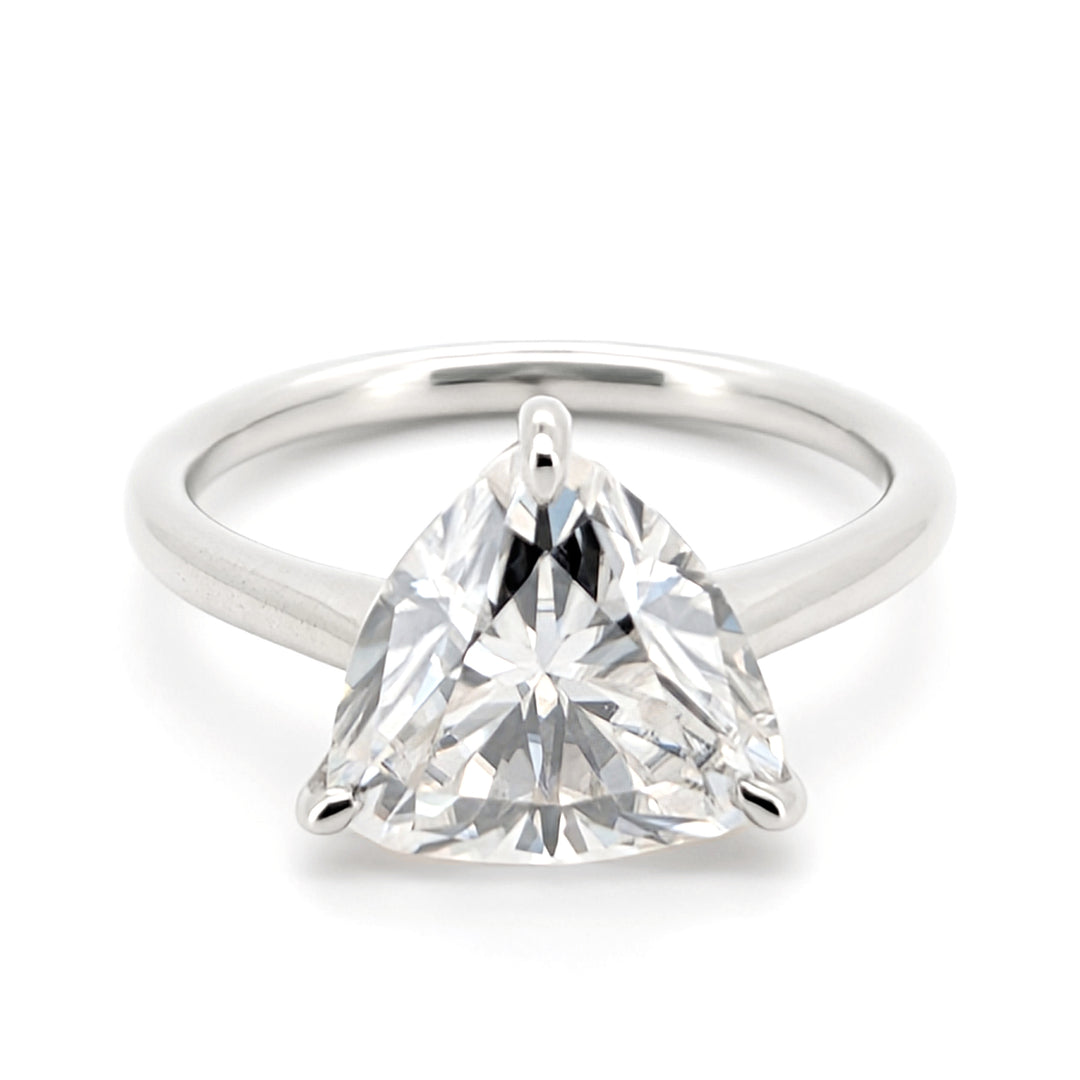 Trillion Cut Moissanite Engagement Ring